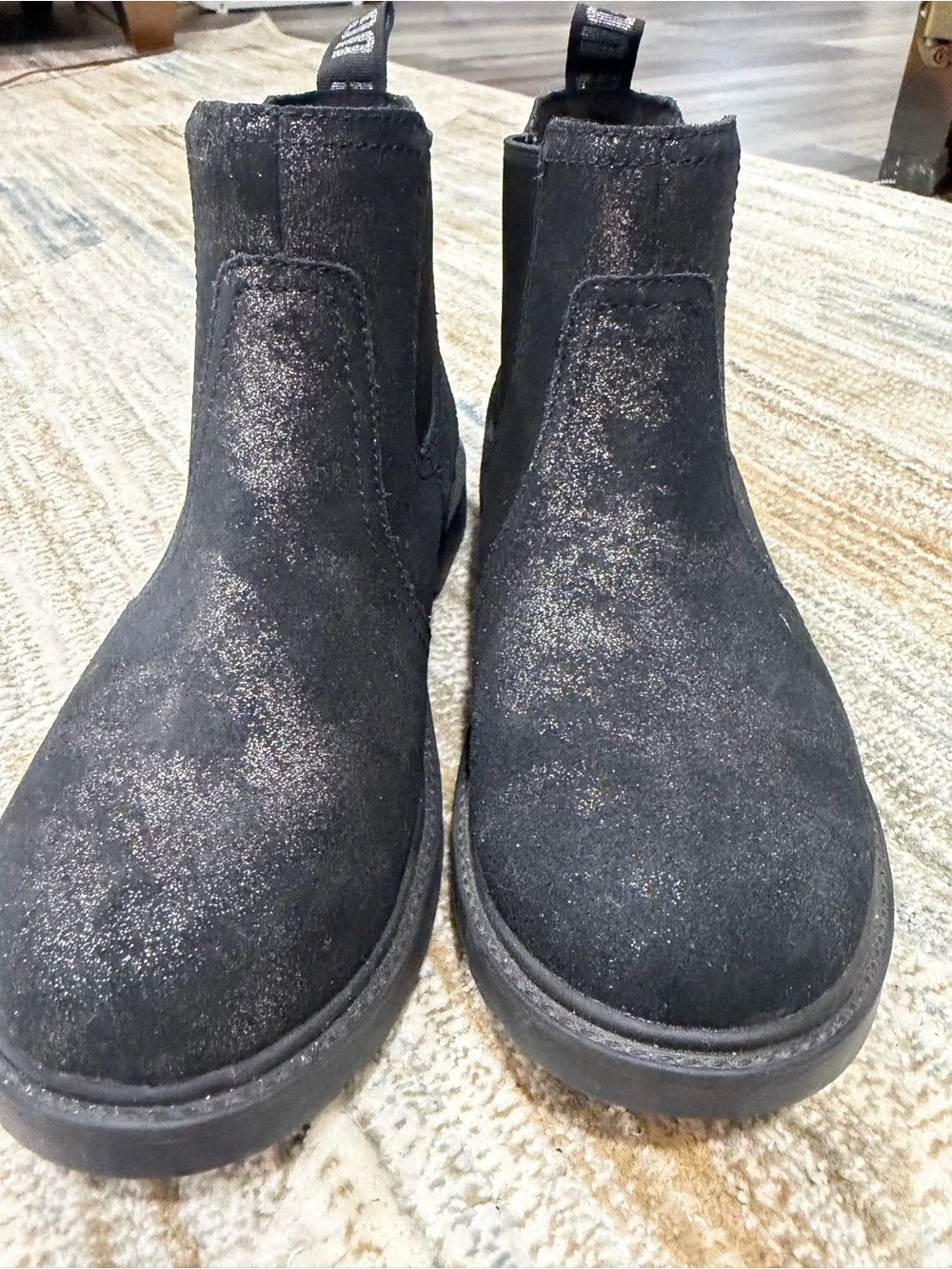 UGG Black Kids Suede Chelsea Boots